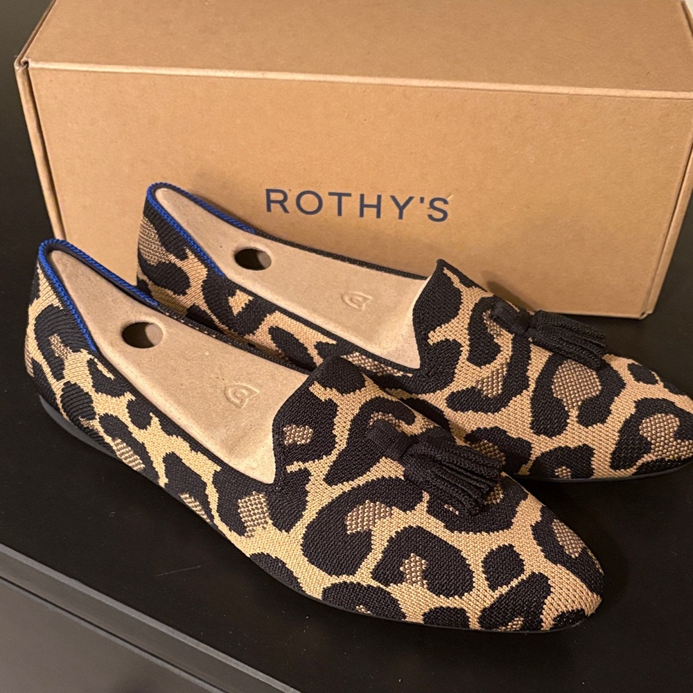 NIB! Rothy's Almond Tassel Loafers in Dessert Cat